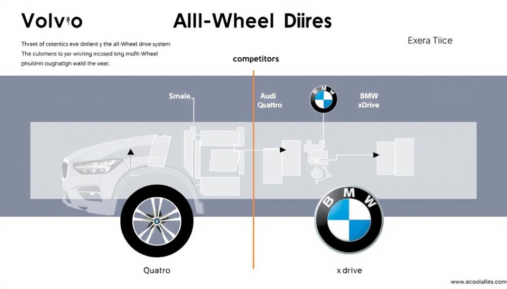 Comparison of Volvo All-Wheel Drive system with competitor systems showing technical differences