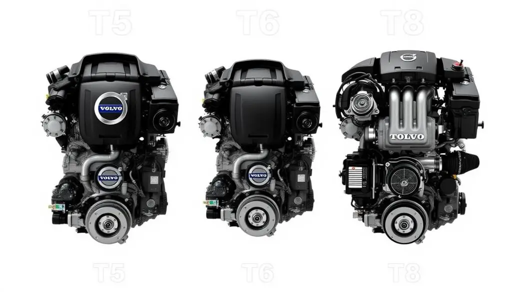 Comparison of Volvo T5, T6, and T8 engines side by side Comparison of Volvo T5, T6, and T8 engines side by side