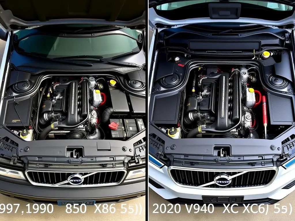 Comparison of accessible components in older vs newer Volvo models