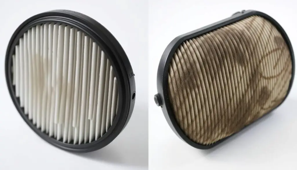 Comparison of clean vs. clogged DPF filter from a Volvo truck