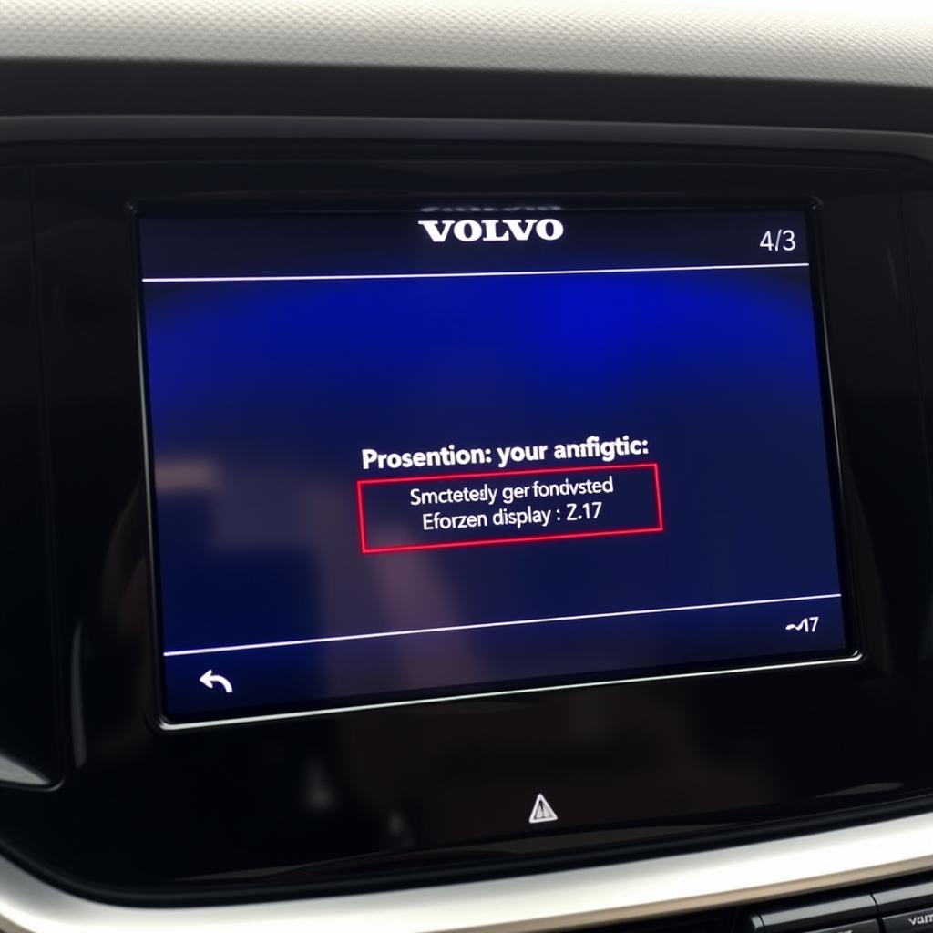 Frozen Volvo infotainment screen showing system error Frozen Volvo infotainment screen showing system error