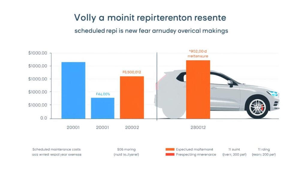 Graph comparing Volvo maintenance costs vs unexpected repair expenses