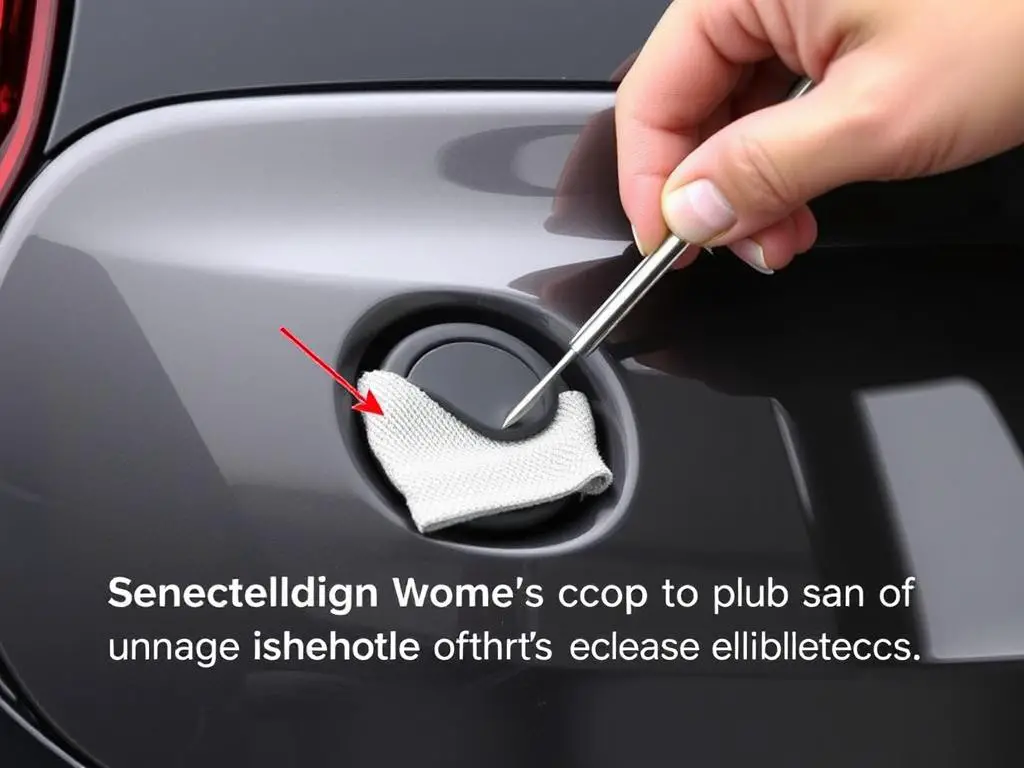 Manual emergency release method for Volvo XC90 fuel door