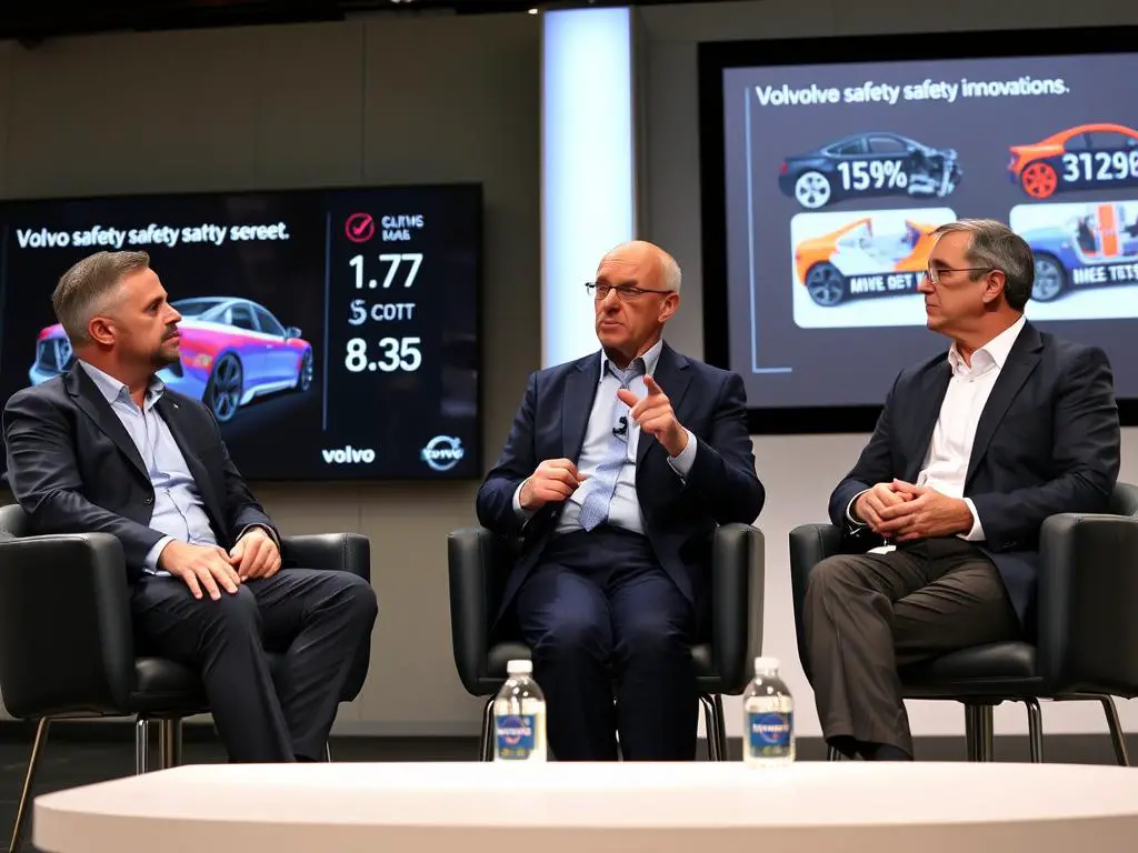 Panel of automotive safety experts discussing Volvo safety innovations
