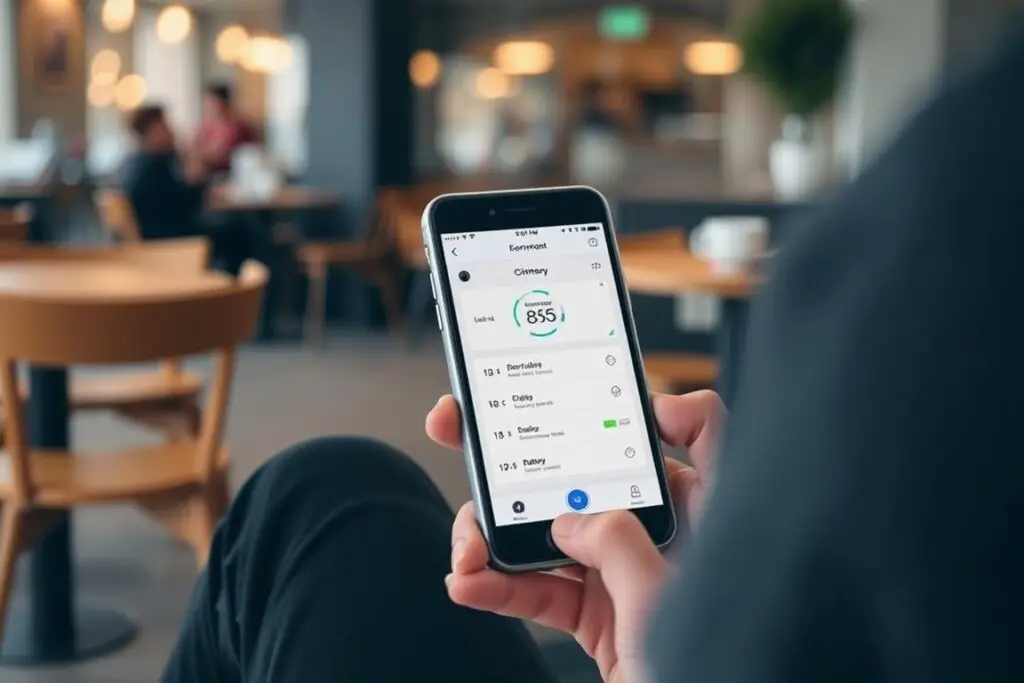 Person using Volvo app to remotely control vehicle climate and check battery status on a smartphone