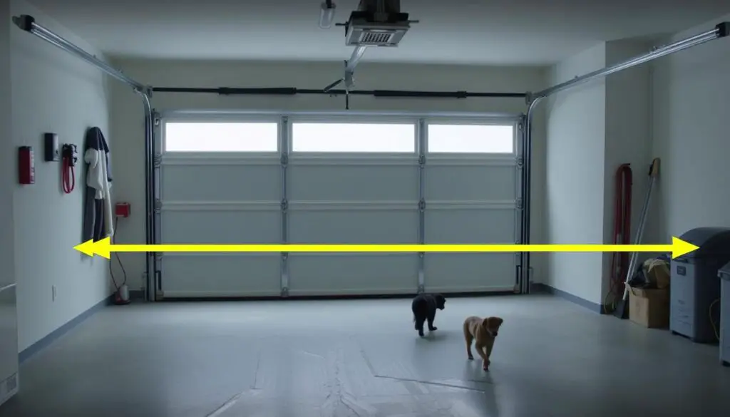 Safety demonstration showing clear path for garage door operation Safety demonstration showing clear path for garage door operation