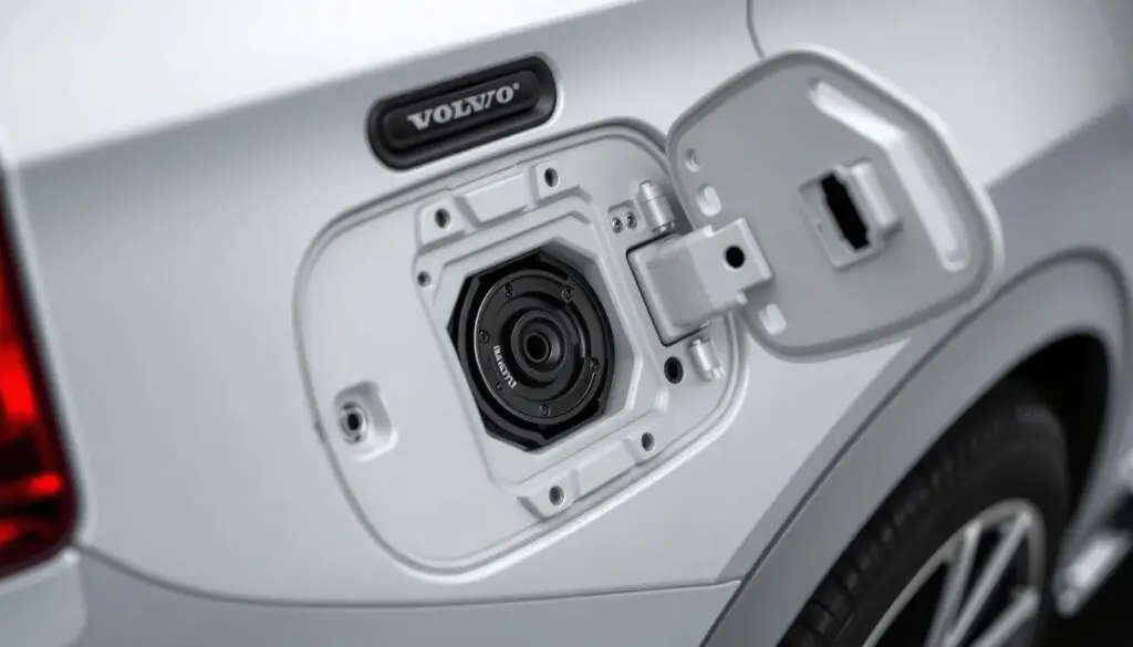 Second generation Volvo XC90 fuel door mechanism