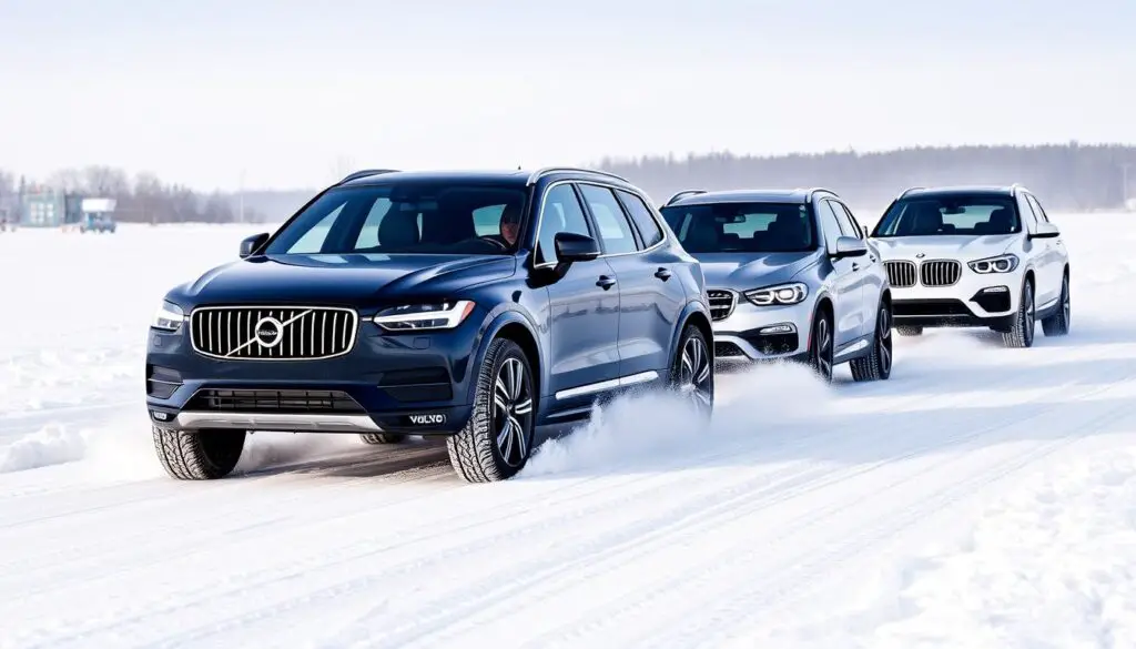 Volvo AWD system being tested in extreme winter conditions against competitor vehicles