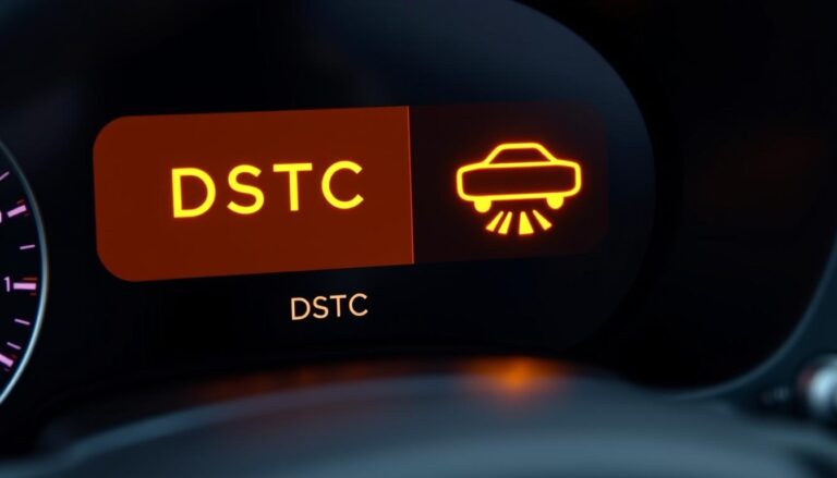 Volvo DSTC system dashboard display showing the stability control indicator light