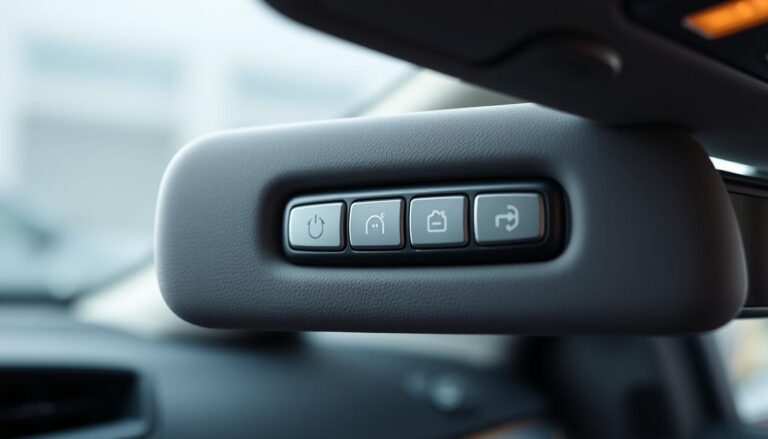 Volvo HomeLink buttons located on the driver's side visor or rearview mirror