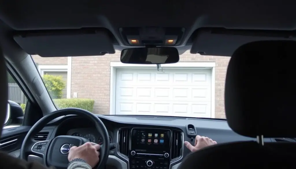 Volvo HomeLink system successfully operating a garage door Volvo HomeLink system successfully operating a garage door