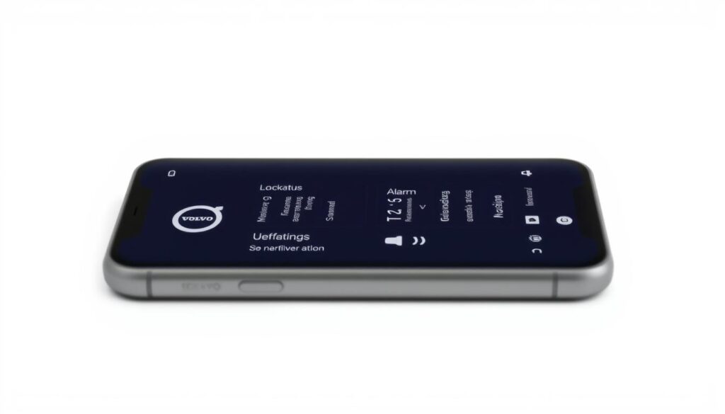 Volvo On Call smartphone app showing vehicle security features