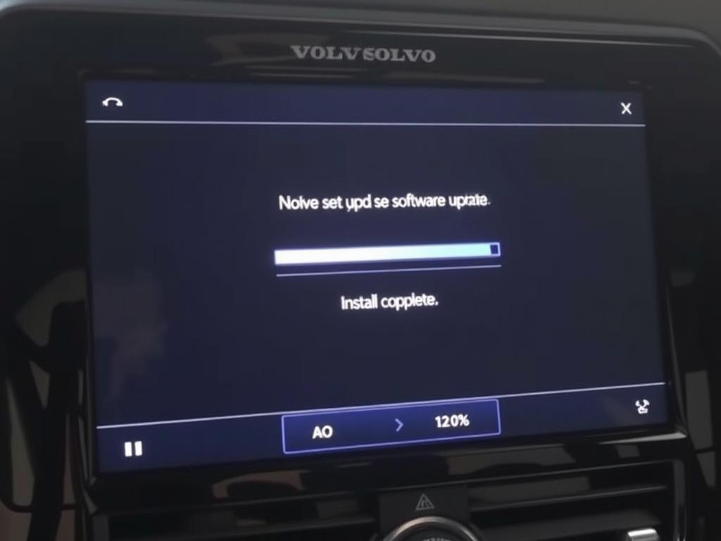 Volvo Sensus display showing software update in progress