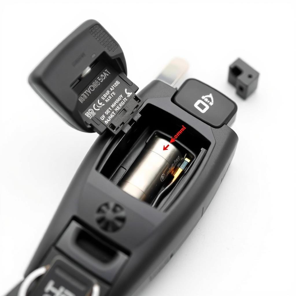Volvo XC90 key fob with battery being replaced