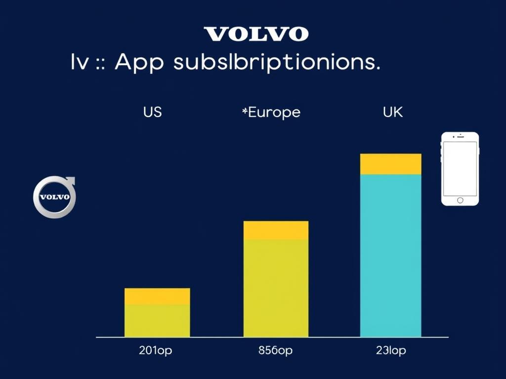 Volvo app subscription cost comparison chart showing different pricing tiers and regional variations