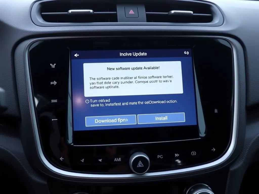 Volvo center display showing OTA software update notification