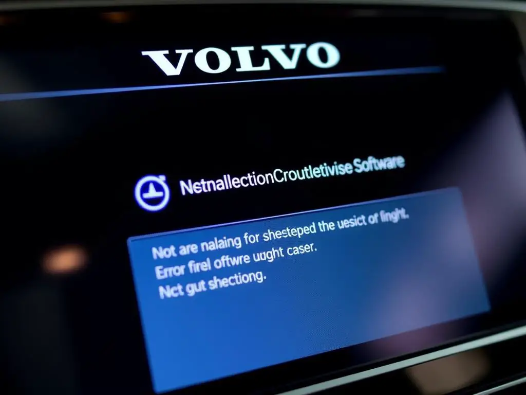 Volvo center display showing software update error message