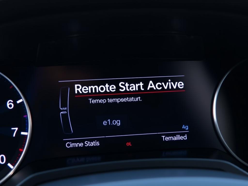 Volvo dashboard showing remote start activated with climate control running Volvo dashboard showing remote start activated with climate control running