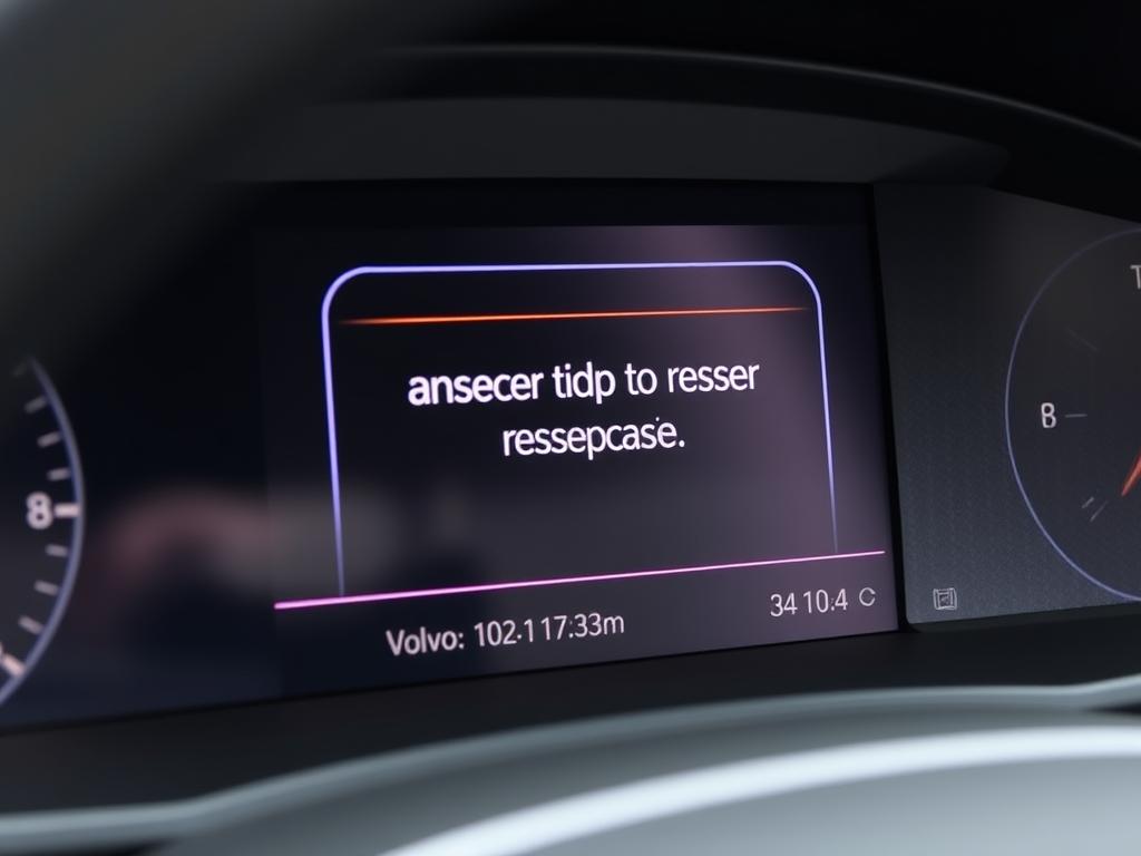 Volvo dashboard showing system reset confirmation message Volvo dashboard showing system reset confirmation message