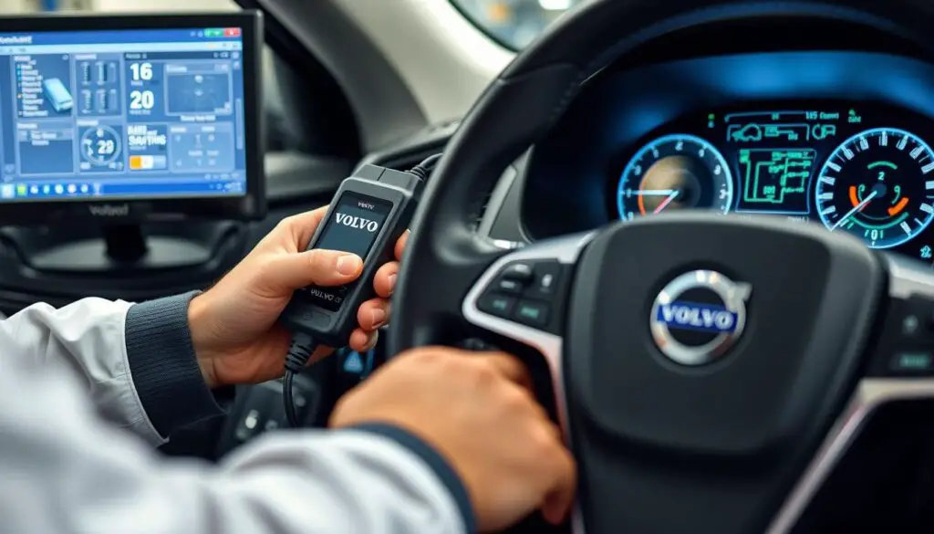 Volvo electrical system diagnostic showing complex wiring and computer systems