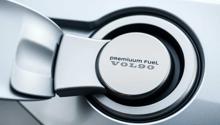 Volvo fuel cap showing premium fuel recommendation for a Volvo XC90