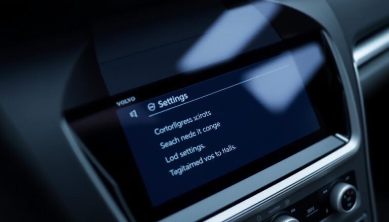 Volvo infotainment screen showing reset process