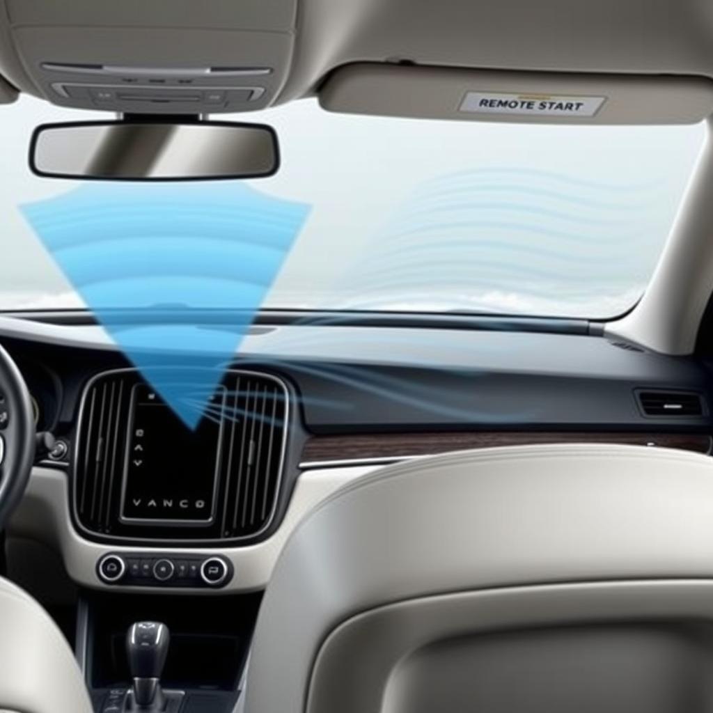 Volvo interior showing climate control system activated by remote start Volvo interior showing climate control system activated by remote start