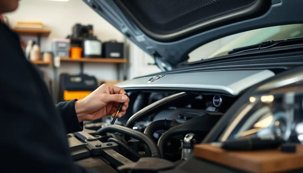 Volvo owner performing basic maintenance tasks to save on repair costs