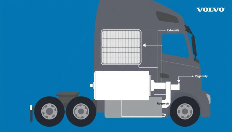 Volvo truck DPF system diagram showing how regeneration works