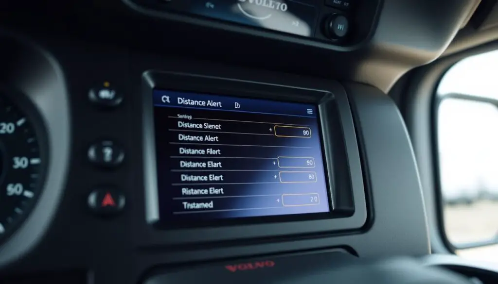 Volvo truck distance alert settings