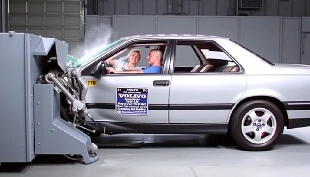 Crash test of Volvo 850 with SIPS side-impact safety system Crash test of Volvo 850 with SIPS side-impact safety system