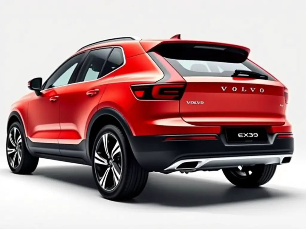 Volvo EX30 side profile showing compact dimensions and aerodynamic design Volvo EX30 side profile showing compact dimensions and aerodynamic design