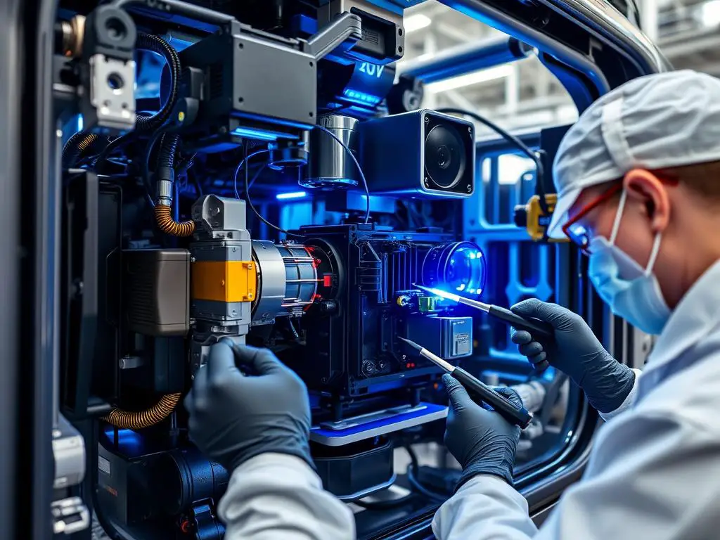 Volvo EX90 sensor suite being installed during U.S. production Volvo EX90 sensor suite being installed during U.S. production