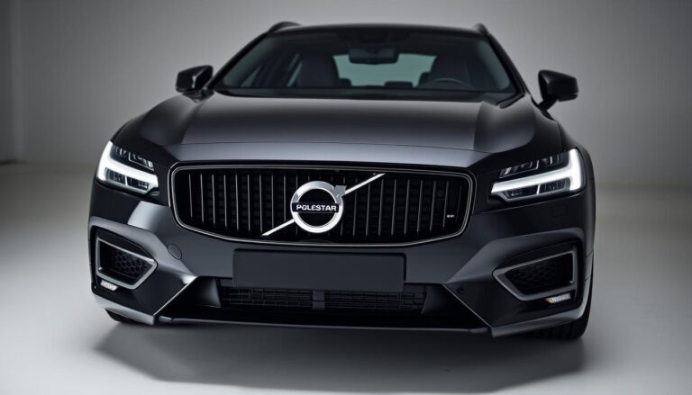 Volvo V90 with Polestar blue badge on front grille