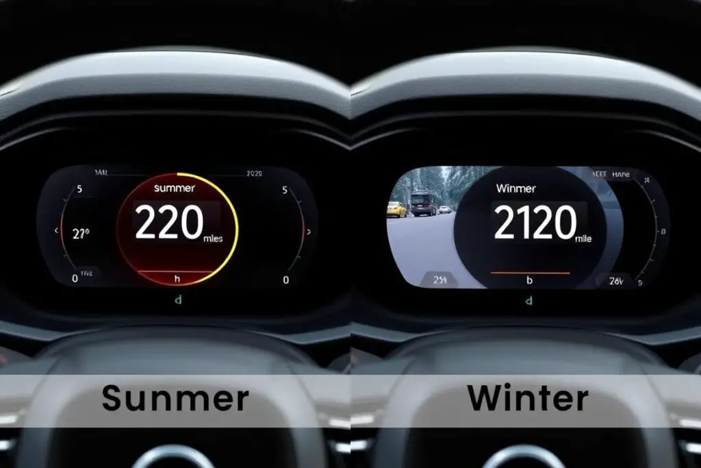 Volvo XC40 Recharge seasonal range comparison Volvo XC40 Recharge seasonal range comparison