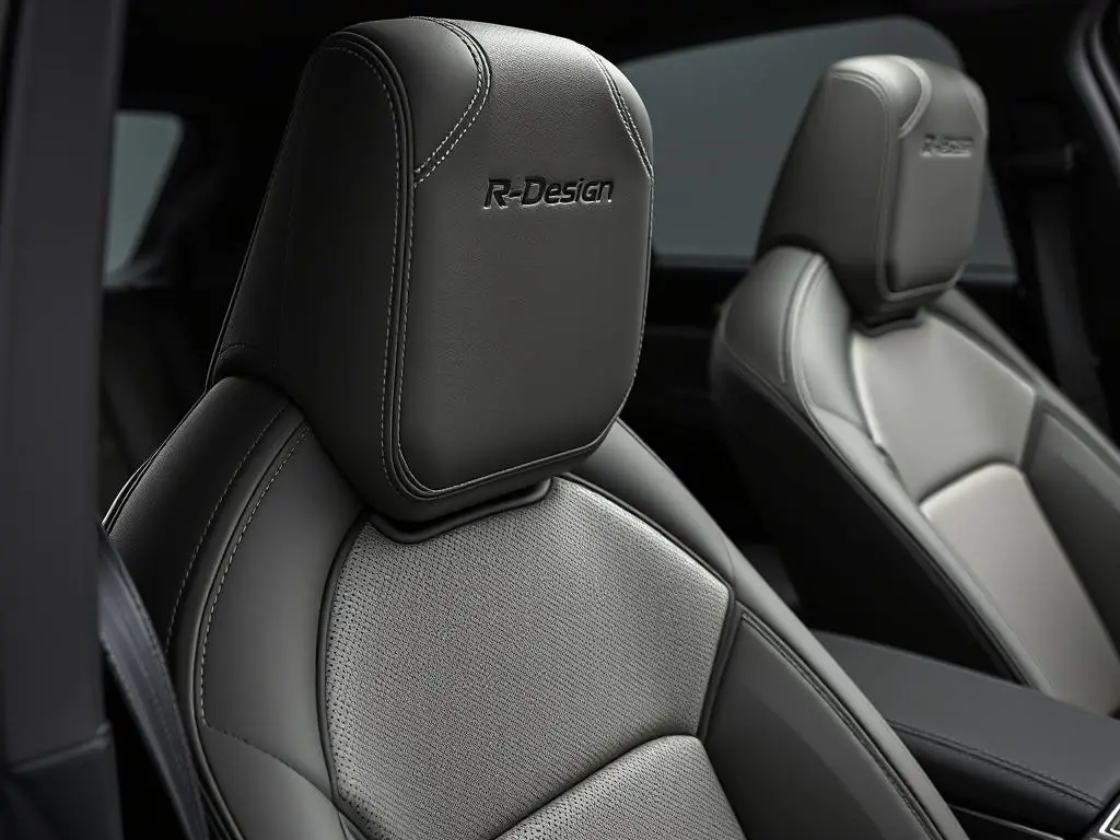XC90 R-Design trim sport seats with contrast stitching detail XC90 R-Design trim sport seats with contrast stitching detail