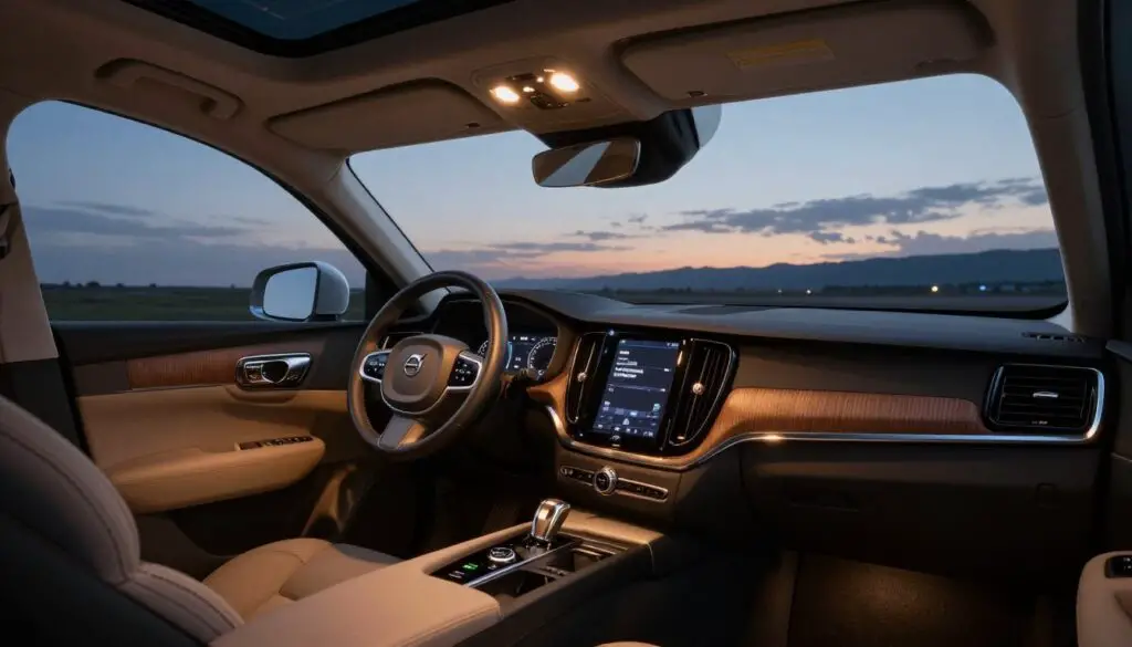 Ambient lighting in Volvo interior creating Scandinavian atmosphere Ambient lighting in Volvo interior creating Scandinavian atmosphere