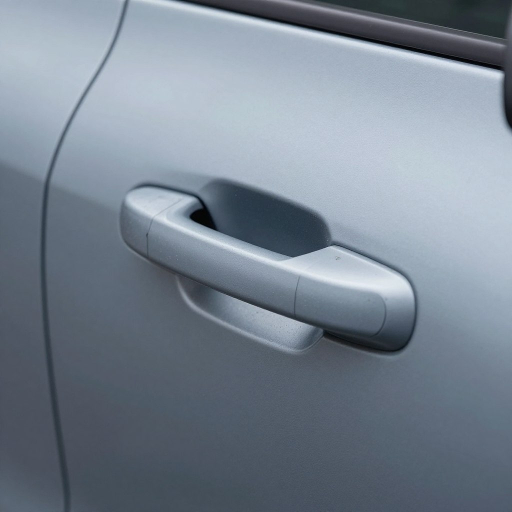 Detail of Volvo electric vehicle flush door handle design