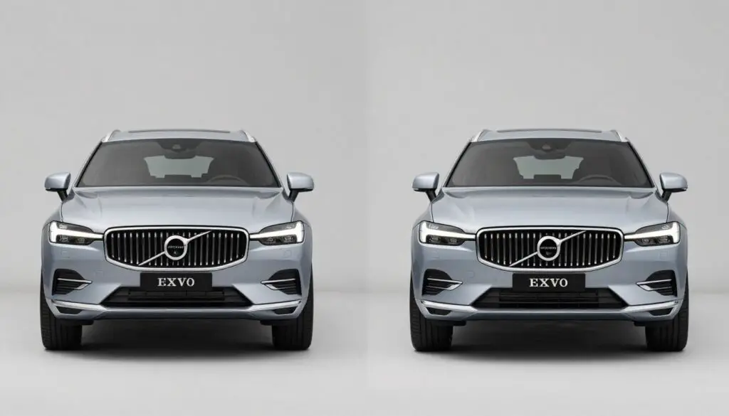 Side by side comparison of Volvo XC60 and EX90 showing design evolution Side by side comparison of Volvo XC60 and EX90 showing design evolution