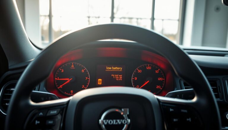 Why is my Volvo car showing "Low Battery" warnings?